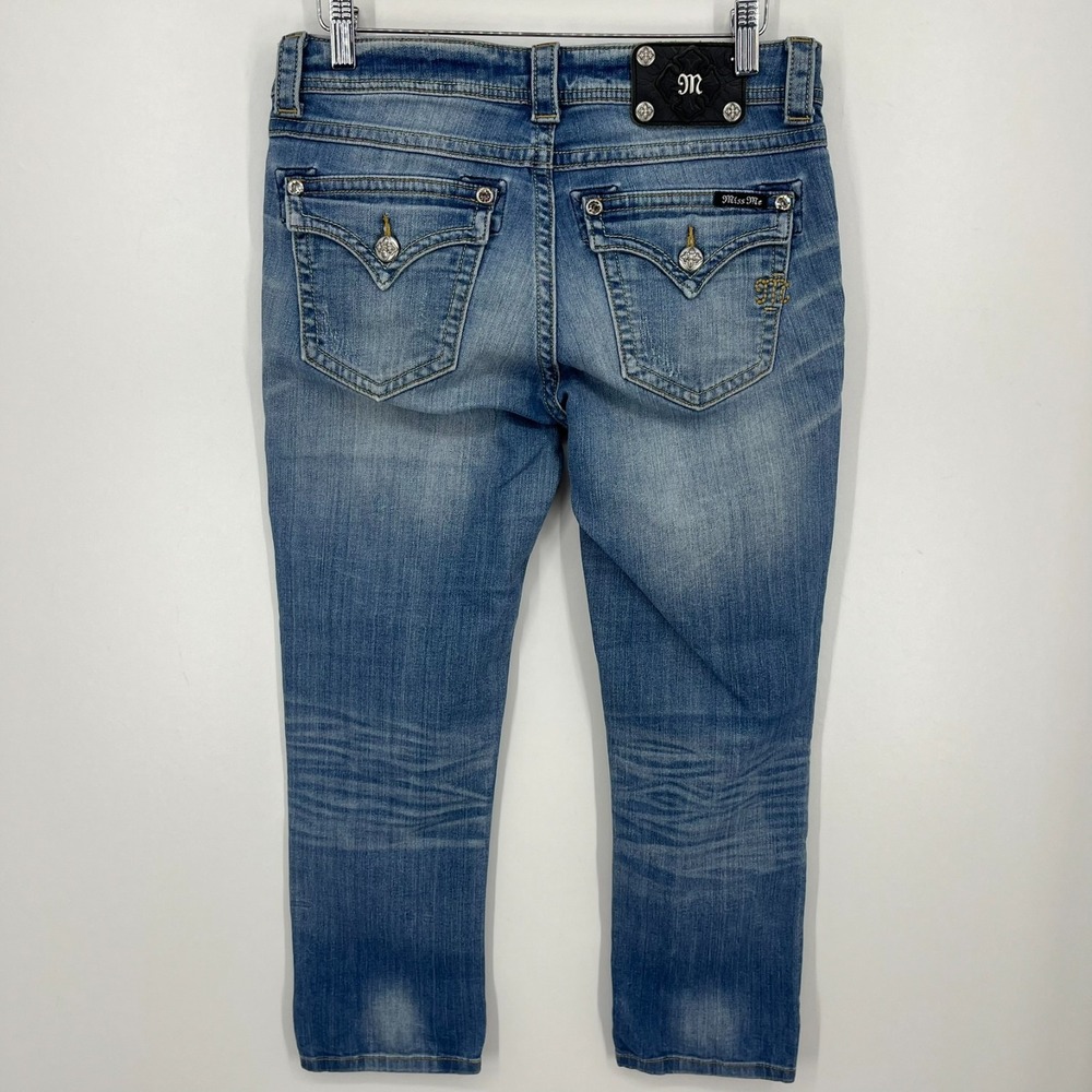 Miss Me Jeans Women's Size‎ 27 Blue JP5547P2 Boyfriend Capri Low Rise Y2K